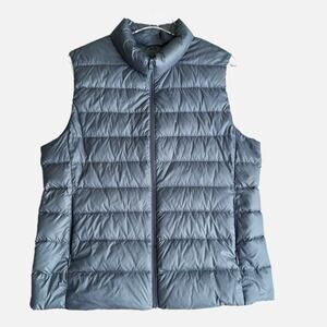 UNIQLO Women Ultra Light Down Vest Gray XL Packable Travel Layer Outdoor Hiking